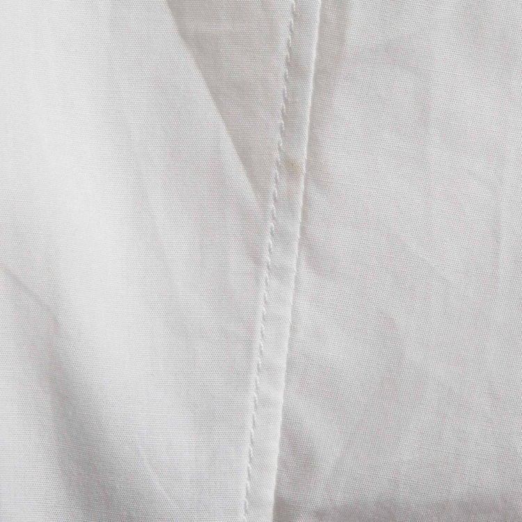 Pre Owned Dolce & Gabbana White Jacquard Trim Cotton Poplin Long Sleeve Shirt S
