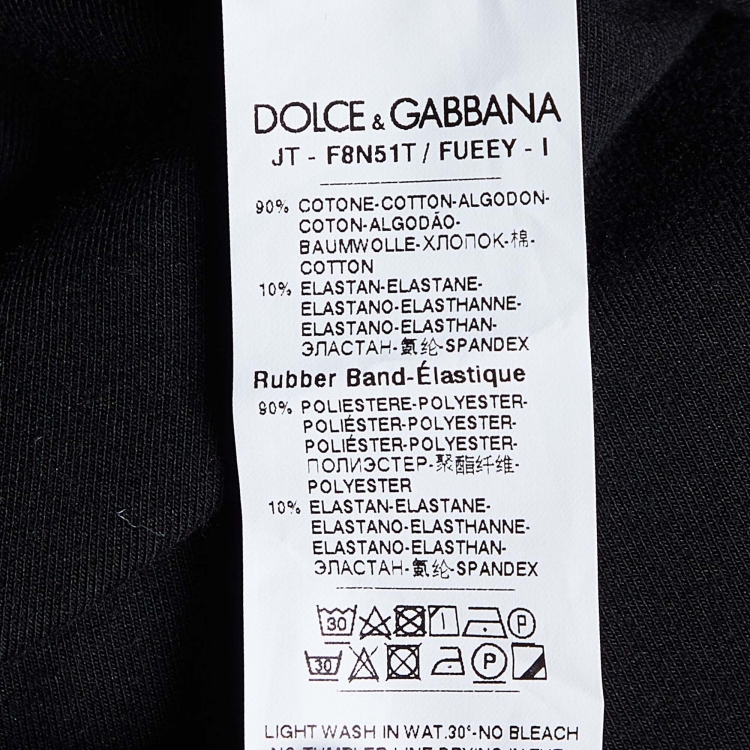 Pre Owned Dolce & Gabbana Black Jersey Logo Tape Crop Top XS
