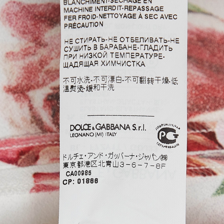 Pre Owned Dolce & Gabbana Multicolor Floral Print Crepe Cady Peoni Top M
