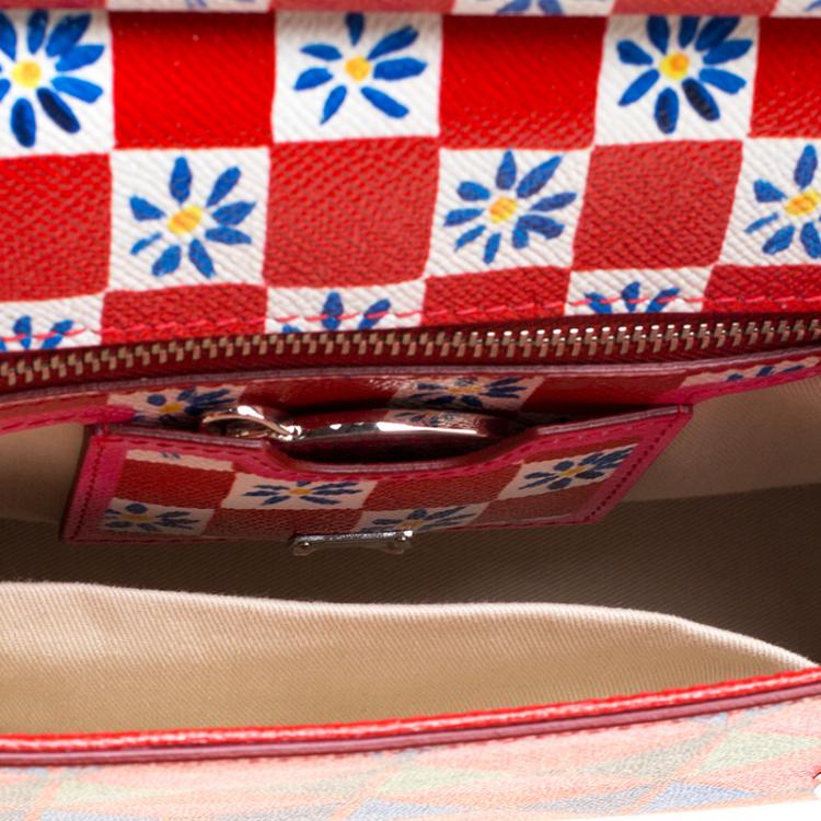 Pre Owned Dolce and Gabbana Multicolor Painted Leather Medium Miss Sicily Satchel 
