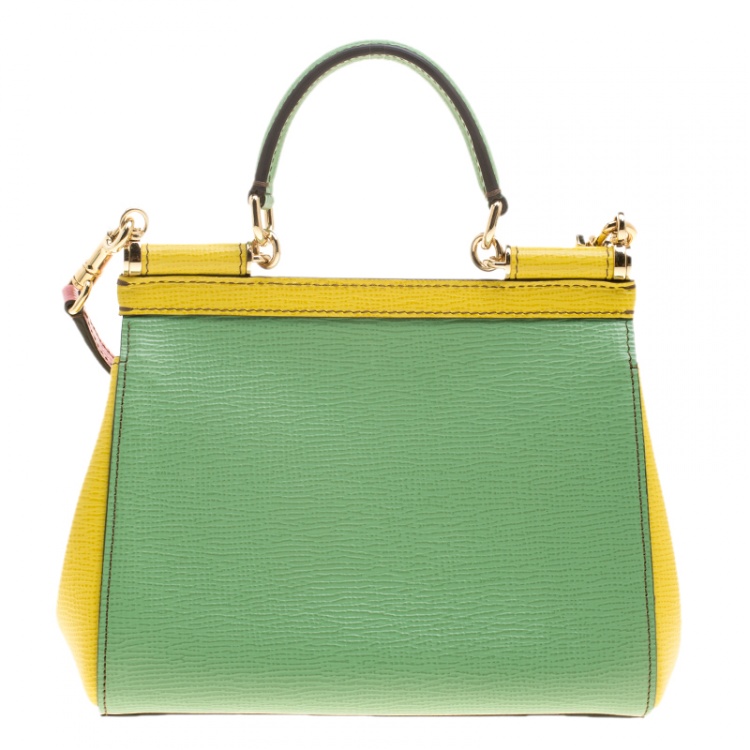 Pre Owned Dolce and Gabbana Multicolor Leather Small Limited Edition Miss Sicily Top Handle Bag