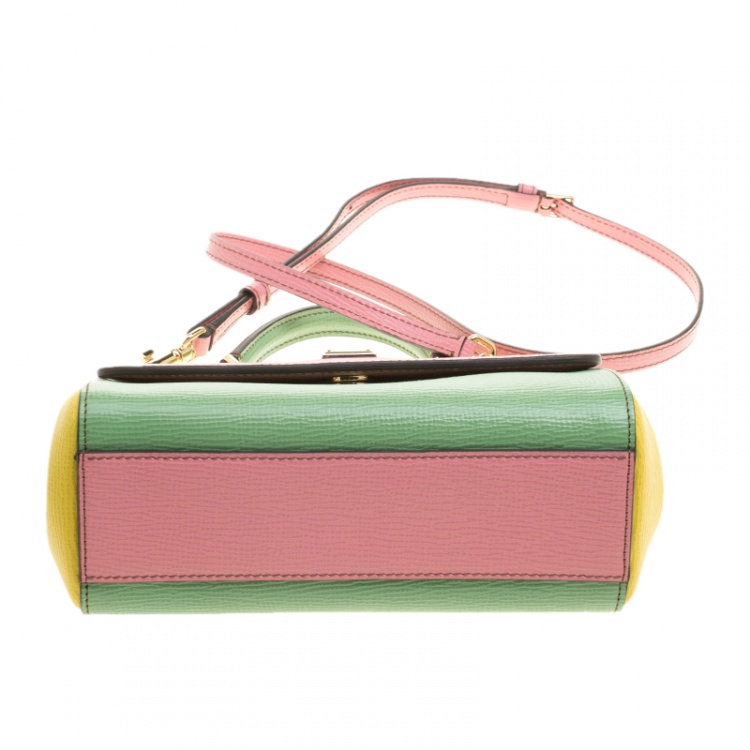 Pre Owned Dolce and Gabbana Multicolor Leather Small Limited Edition Miss Sicily Top Handle Bag