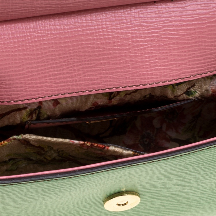 Pre Owned Dolce and Gabbana Multicolor Leather Small Limited Edition Miss Sicily Top Handle Bag