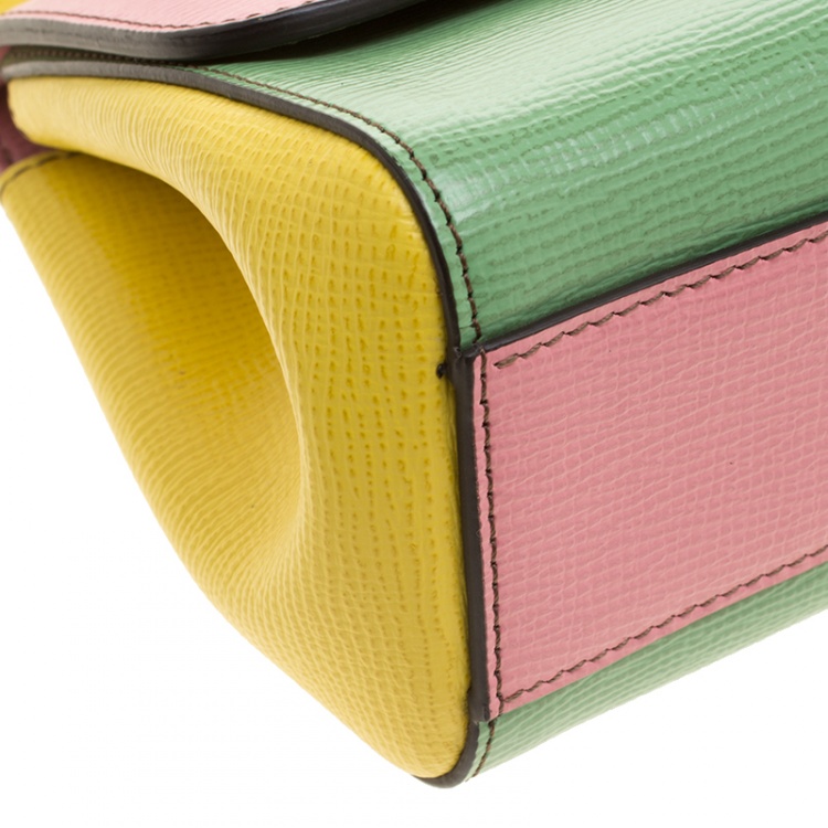 Pre Owned Dolce and Gabbana Multicolor Leather Small Limited Edition Miss Sicily Top Handle Bag
