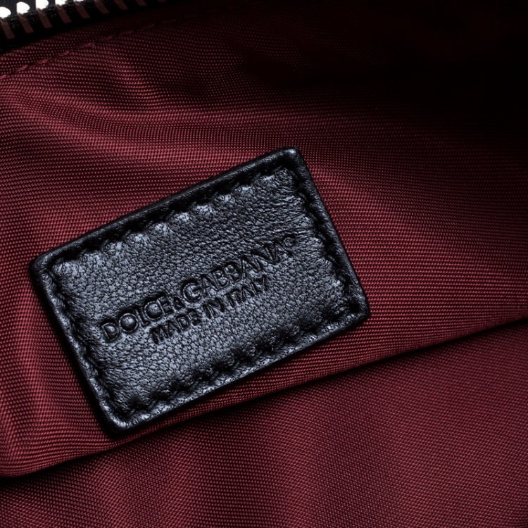 Pre Owned Dolce and Gabbana Black Nylon Radio Zip Pouch