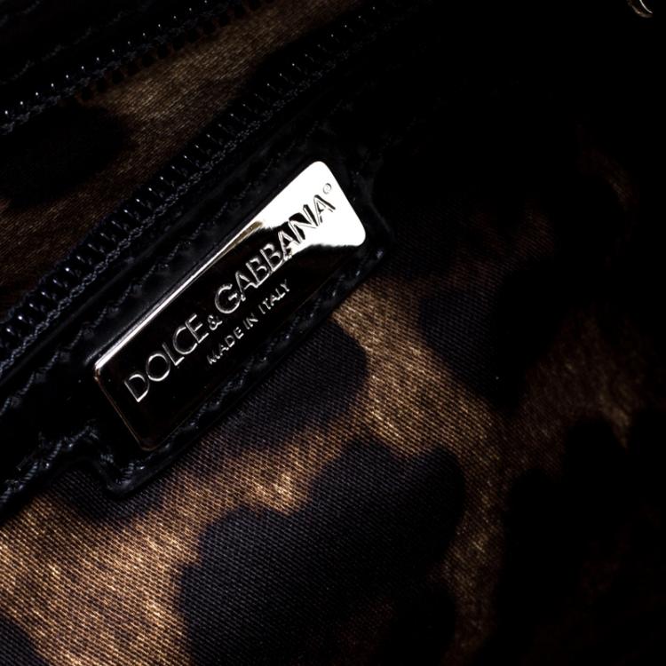 Pre Owned Dolce and Gabbana Brown Leopard Print Coated Canvas Miss Easy Way Satchel