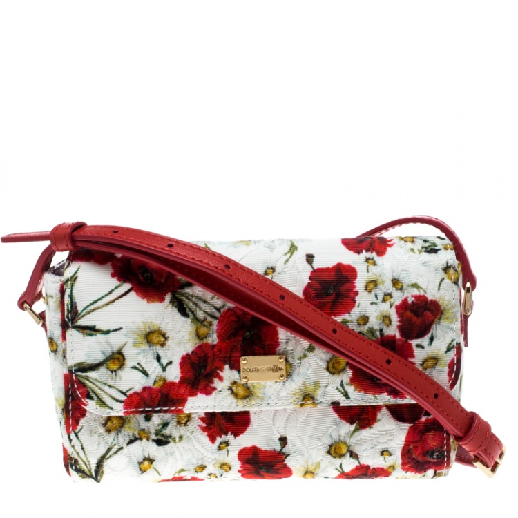Pre Owned Dolce and Gabbana Multicolor Floral Printed Fabric Brocade Bag