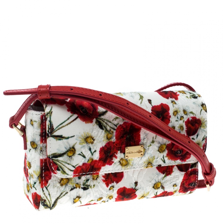 Pre Owned Dolce and Gabbana Multicolor Floral Printed Fabric Brocade Bag