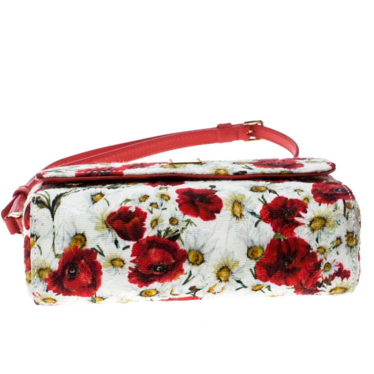 Pre Owned Dolce and Gabbana Multicolor Floral Printed Fabric Brocade Bag
