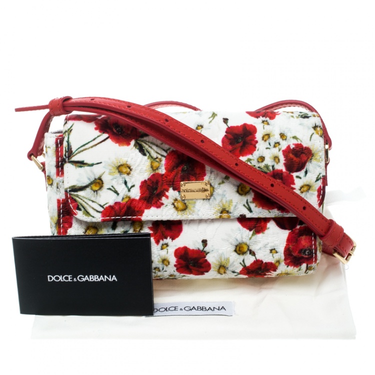 Pre Owned Dolce and Gabbana Multicolor Floral Printed Fabric Brocade Bag