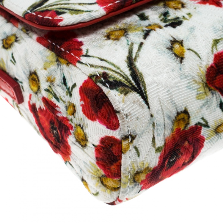 Pre Owned Dolce and Gabbana Multicolor Floral Printed Fabric Brocade Bag
