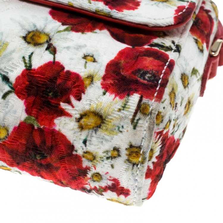 Pre Owned Dolce and Gabbana Multicolor Floral Printed Fabric Brocade Bag