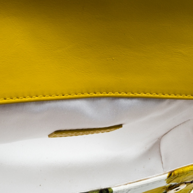 Pre Owned Dolce and Gabbana Multicolor Lemon Print Fabric Brocade Bag