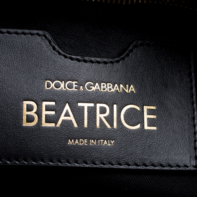 Pre Owned Dolce and Gabbana Black Leather Beatrice Graffiti Shopper