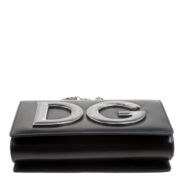 مملوكة مسبقًا Dolce and Gabbana Black Leather DG Girls Shoulder Bag