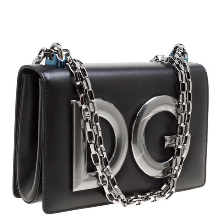 مملوكة مسبقًا Dolce and Gabbana Black Leather DG Girls Shoulder Bag