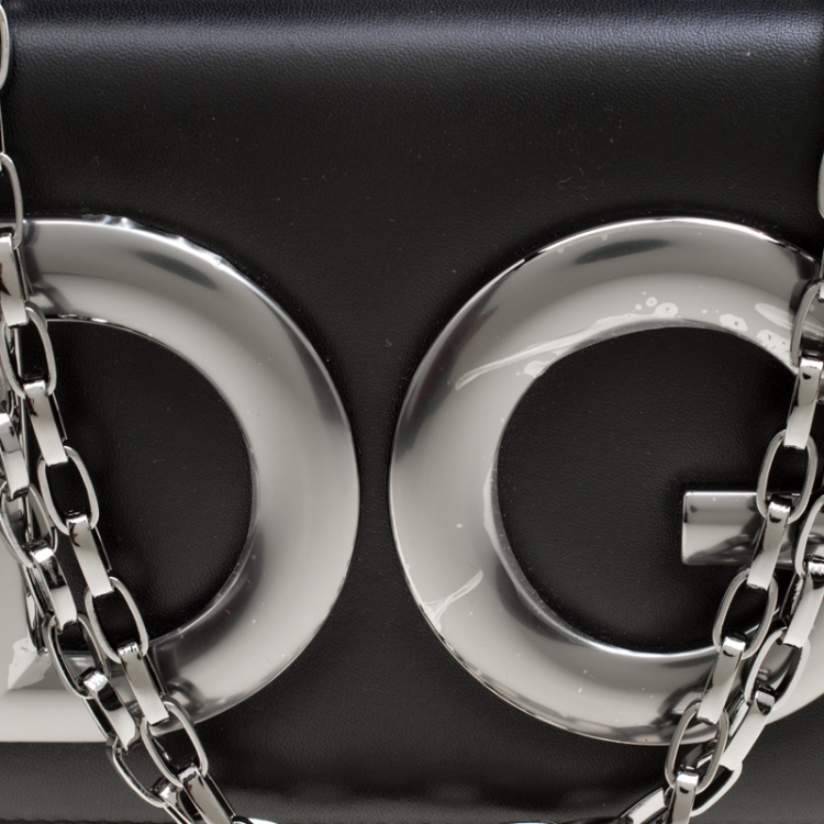 مملوكة مسبقًا Dolce and Gabbana Black Leather DG Girls Shoulder Bag