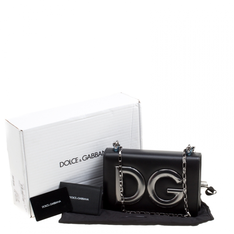 مملوكة مسبقًا Dolce and Gabbana Black Leather DG Girls Shoulder Bag