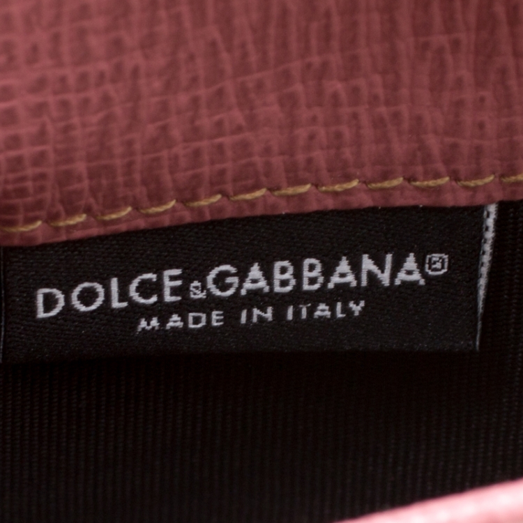 Pre Owned Dolce and Gabbana Brown Leopard Print Coated Canvas Dauphine Wallet On Chain
