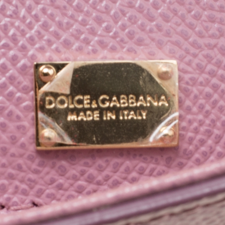 Pre Owned Dolce & Gabbana Lilac Leather Medium Miss Sicily Top Handle Bag