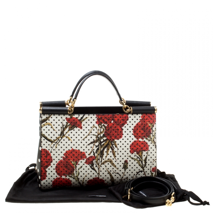 مملوكة مسبقًا Dolce and Gabbana Multicolor Floral Printed Leather Miss Sicily Top Handle Bag