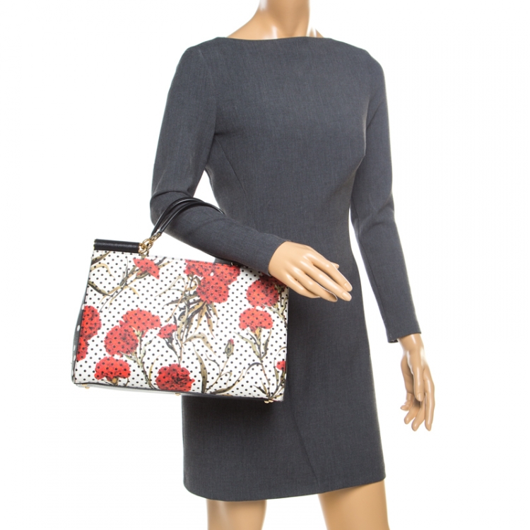 مملوكة مسبقًا Dolce and Gabbana Multicolor Floral Printed Leather Miss Sicily Top Handle Bag