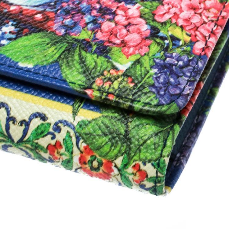 Pre Owned Dolce and Gabbana Multicolor Printed Leather Sicily Von Smartphone Bag