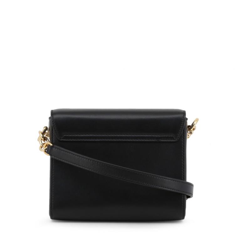 Pre Owned Dolce and Gabbana Black Leather DG Millenials Crossbody Bag