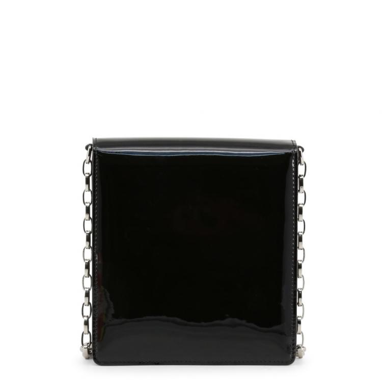 مملوكة مسبقًا Dolce and Gabbana Black Patent Leather DG Girls Chain Evening Bag