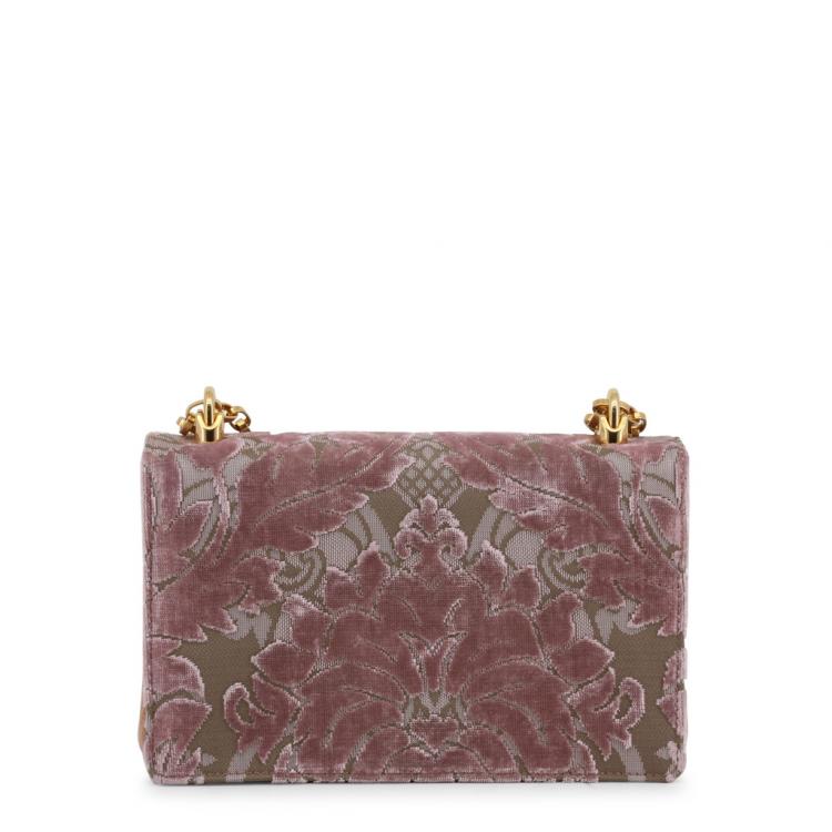 Pre Owned Dolce and Gabbana Pink Corduroy and Leather DG Girls Shoulder Bag