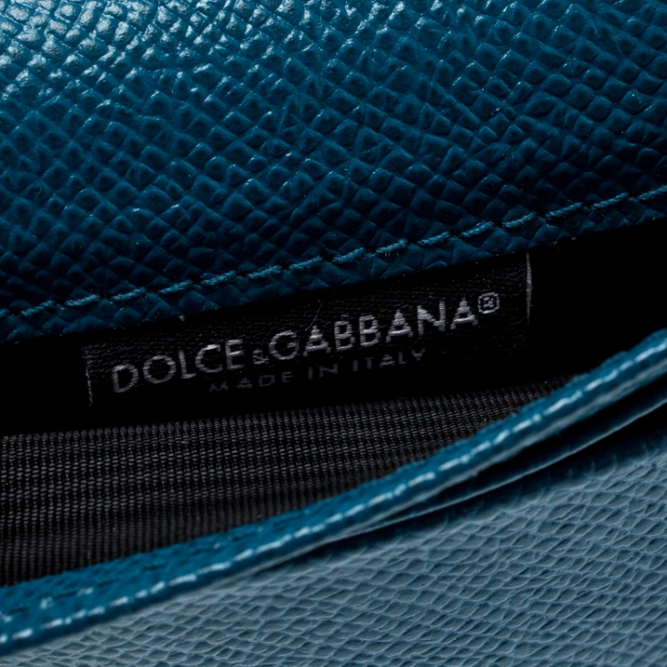 Pre Owned Dolce and Gabbana Blue Leather Card Case