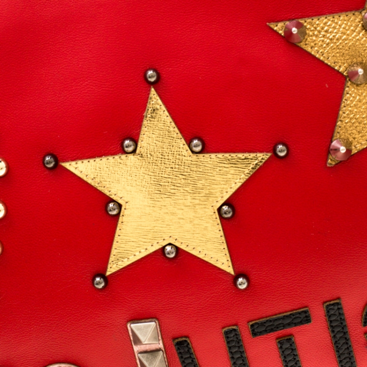 Pre Owned Dolce & Gabbana Red Revolutions Leather Clutch