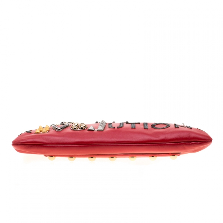 Pre Owned Dolce & Gabbana Red Revolutions Leather Clutch