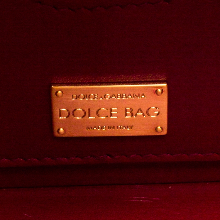Pre Owned Dolce and Gabbana Gold Wood and Acrylic Leaf Dolce Box Bag