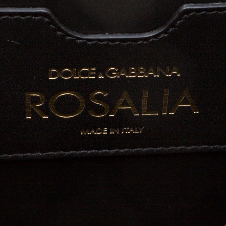 Pre Owned Dolce and Gabbana Gold Embellished Leather Rosalia Tote