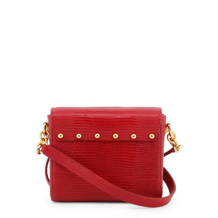 Pre Owned Dolce and Gabbana Red Embossed Leather Lucia Crossbody Bag
