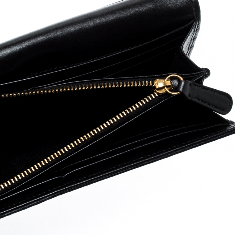 Pre Owned Dolce and Gabbana Black Python Continental Wallet