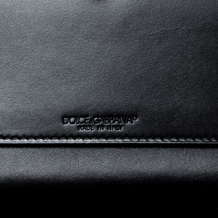 Pre Owned Dolce and Gabbana Black Python Continental Wallet