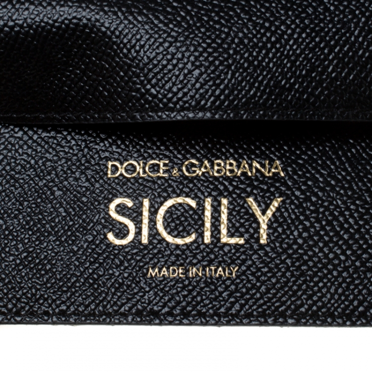 Pre Owned Dolce and Gabbana Multicolor Floral Print Leather Mini Sicily Top Handle Bag