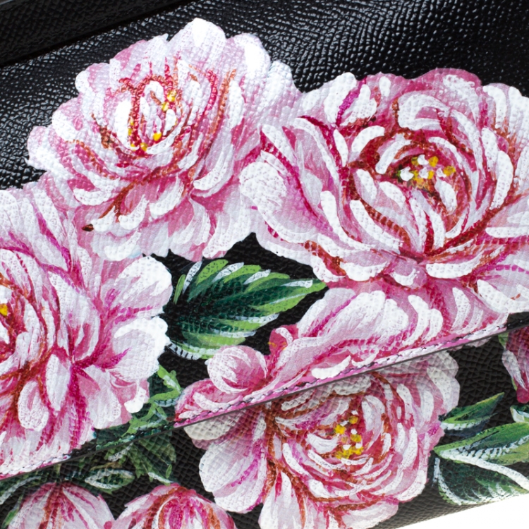 Pre Owned Dolce and Gabbana Multicolor Floral Print Leather Mini Sicily Top Handle Bag