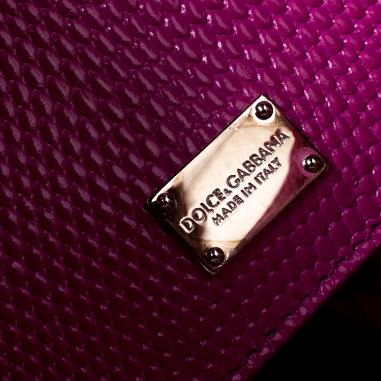 Pre Owned Dolce and Gabbana Pink Lizard Embossed Leather Medium Miss Monica Top Handle Bag