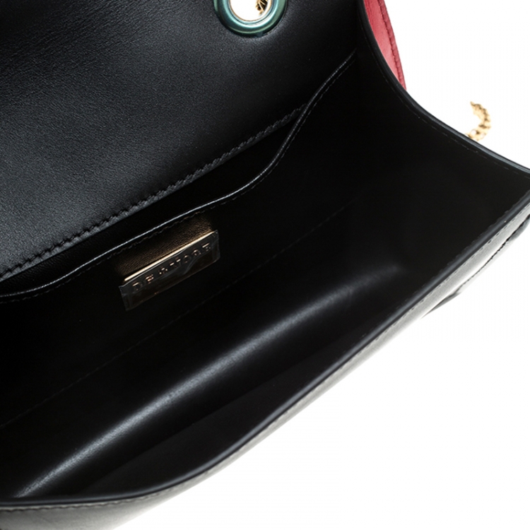 Pre Owned Dolce & Gabbana Black Leather DG Amore Chain Shoulder Bag