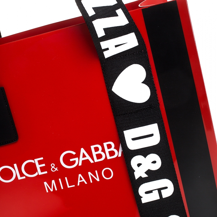 Pre Owned Dolce & Gabbana Red PVC Street Shopper Tote