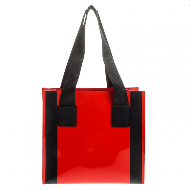 Pre Owned Dolce & Gabbana Red PVC Street Shopper Tote