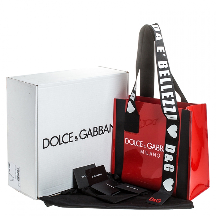 Pre Owned Dolce & Gabbana Red PVC Street Shopper Tote