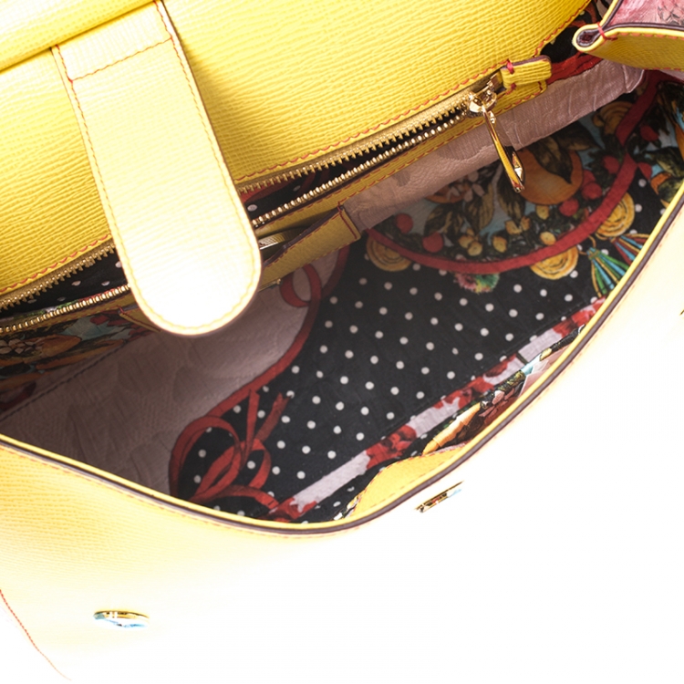 مملوكة مسبقًا Dolce and Gabbana Multicolor Leather and Python Large Miss Sicily Top Handle Bag