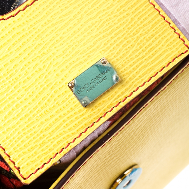 مملوكة مسبقًا Dolce and Gabbana Multicolor Leather and Python Large Miss Sicily Top Handle Bag