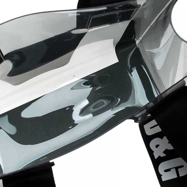 Pre Owned Dolce & Gabbana Black/Transparent PVC Street Shopper Tote