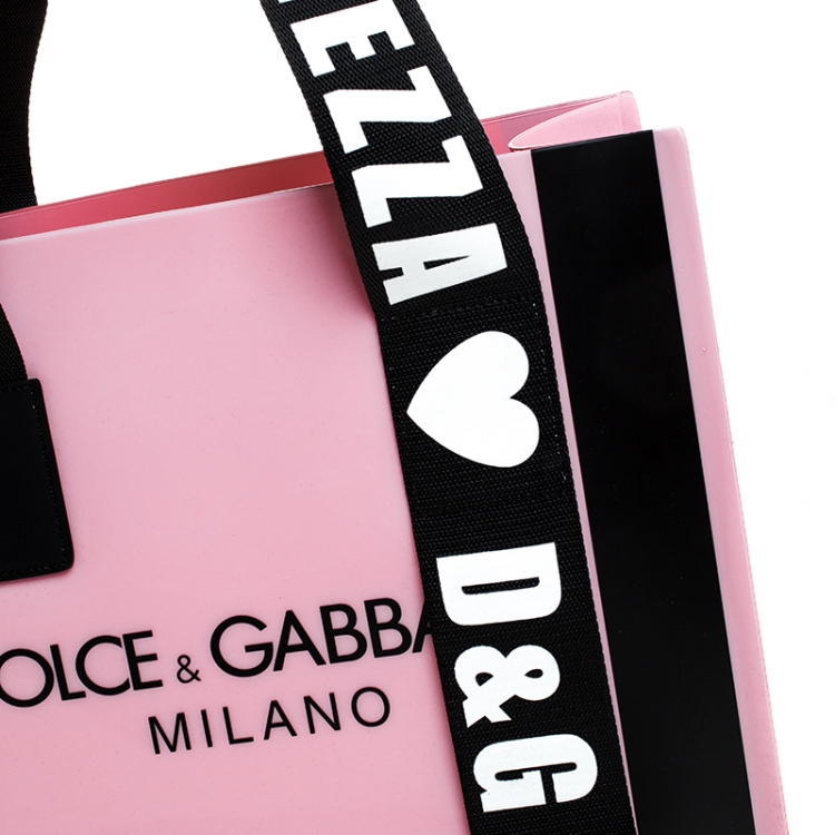Pre Owned Dolce and Gabbana Pink PVC Street Shopper Tote