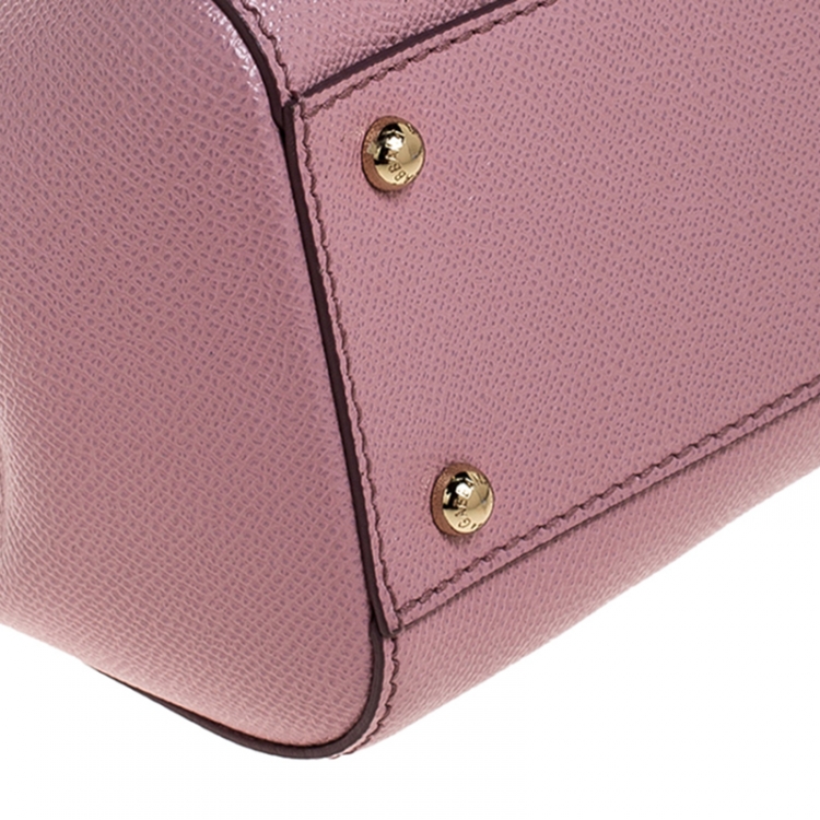 Pre Owned Dolce & Gabbana Pink Leather Medium Viva La Mamma Miss Sicily Bag